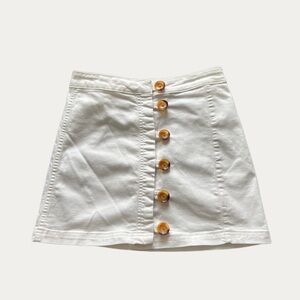 Free People White Little Daisies Mini Skirt